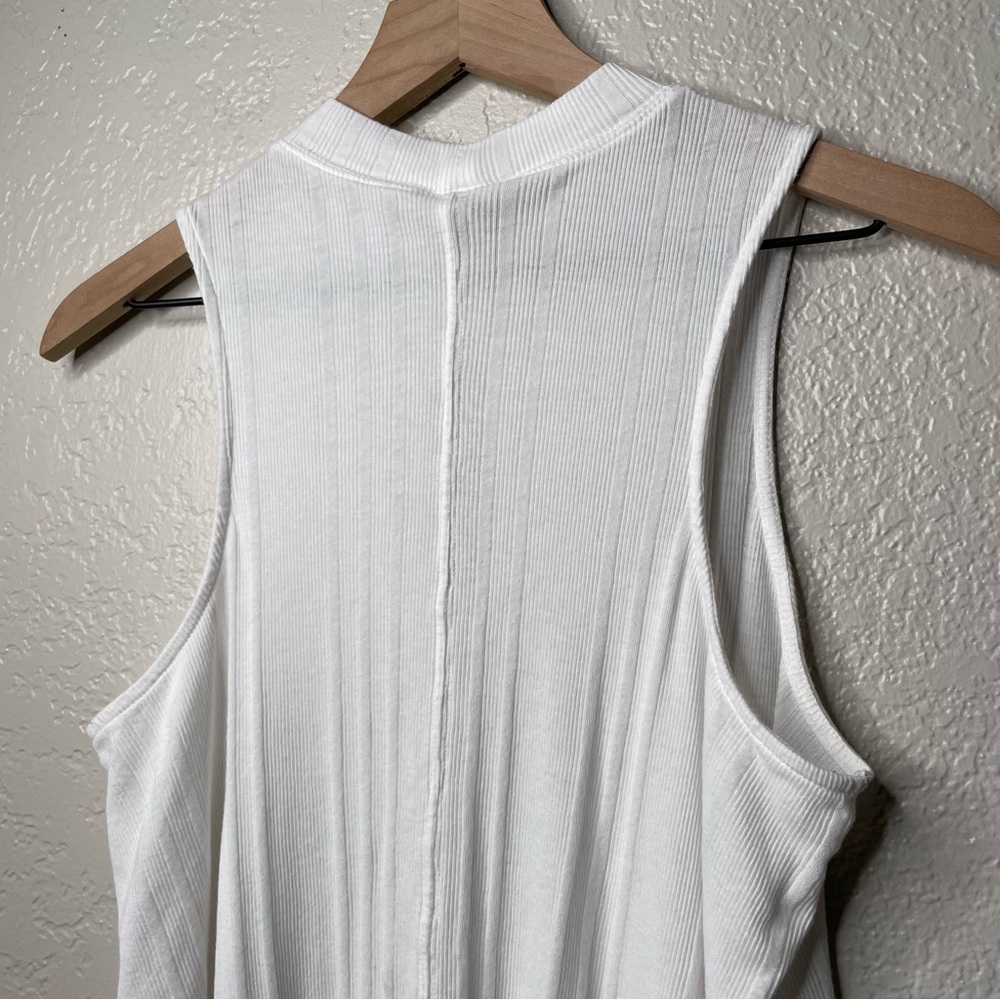 Free People White Ribbed Keyhole Tank Top - Picture 7 of 8